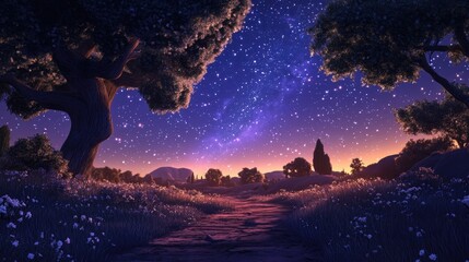 Fantasy Starlight in 3D Cartoon Rendering