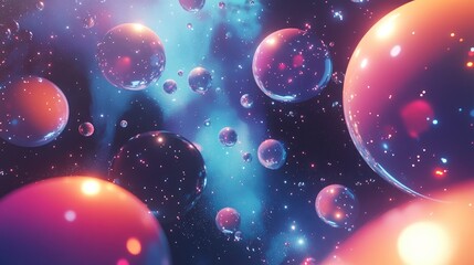 2D illustration featuring a 3D cartoon rendering Expansive deep space with bright stars planets and moons An array of creative science fiction backdrops Space art depicting alien solar systems and