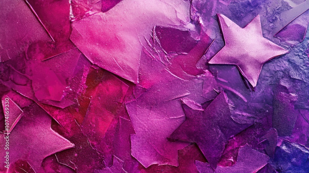 Poster abstract cosmic magenta multicolor texture in a 3d cartoon rendering featuring a neon pink and purpl