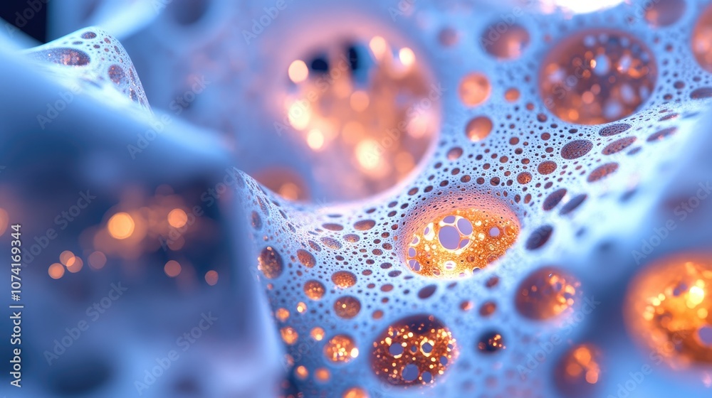 Aufkleber abstract digital fractal fantasy design in 3d cartoon rendering