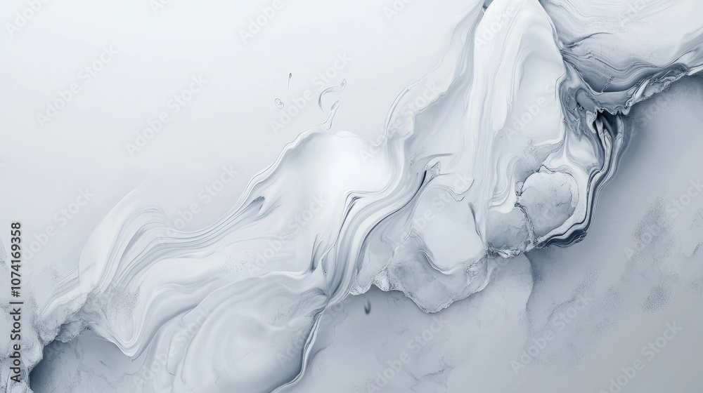 Poster abstract liquid gray background featuring a 3d cartoon rendering of mineral cosmos texture marble te