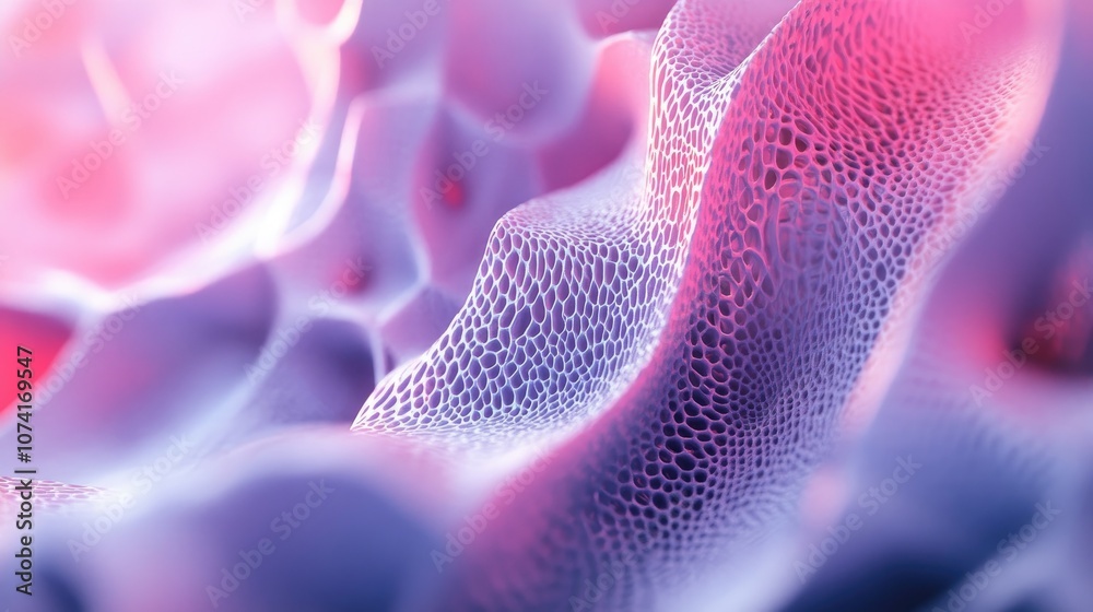 Poster Abstract fractal background illustrations featuring textured chaos ornament in a 3D cartoon rendering style