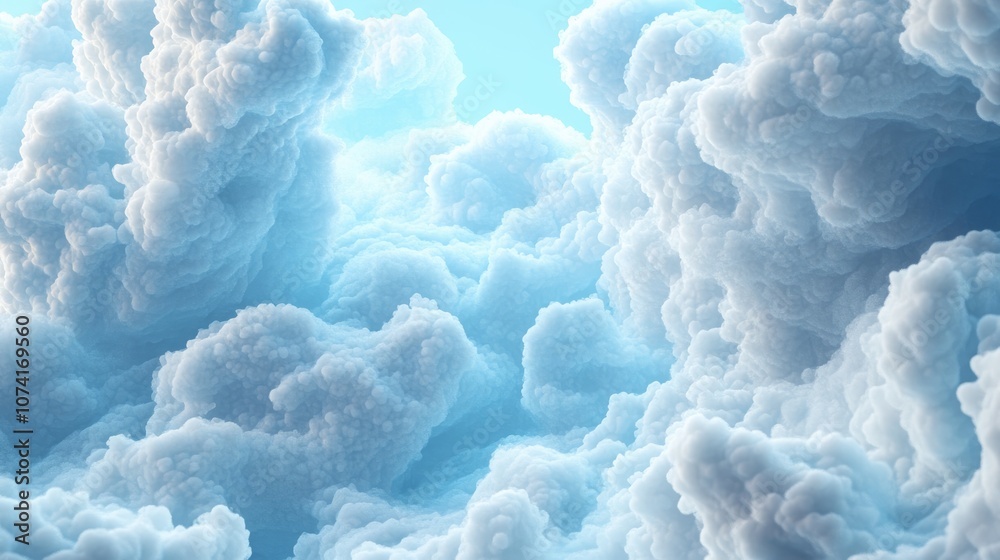 Poster 3D cartoon rendering of abstract fractal clouds suitable as an element in projects related to the universe cosmos astronomy science and education
