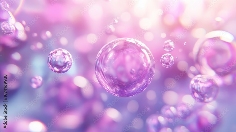 Poster Abstract texture with light bokeh background in 3D cartoon rendering