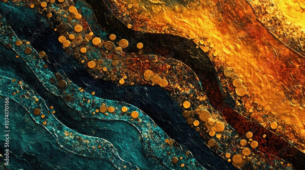 Poster abstract texture on batik in a 3d cartoon rendering