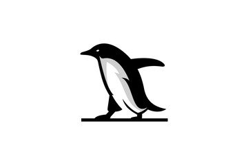 Antartica Black Penguin Graphic Logo Design Vector Inspiration