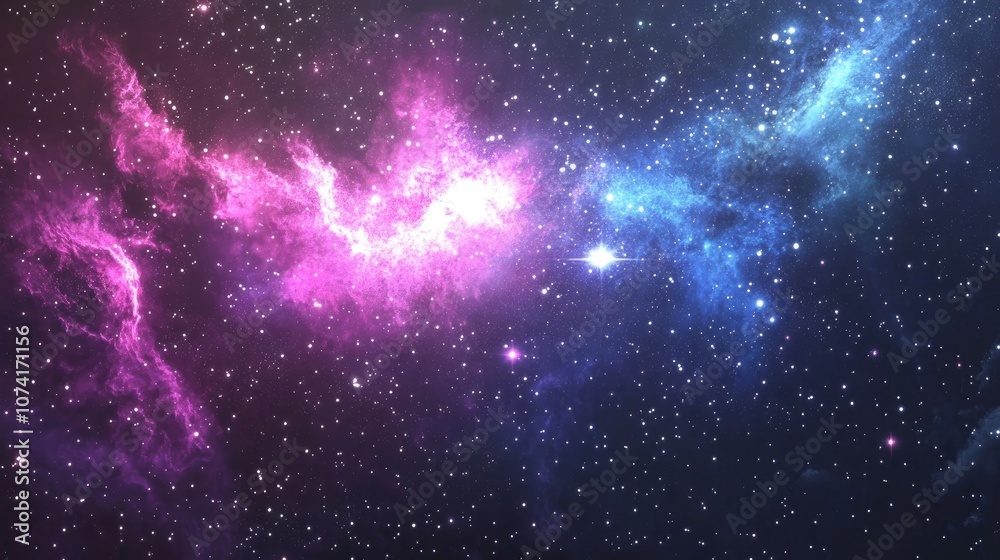 Poster high definition star field background featuring a 3d cartoon rendering colorful starry night sky and