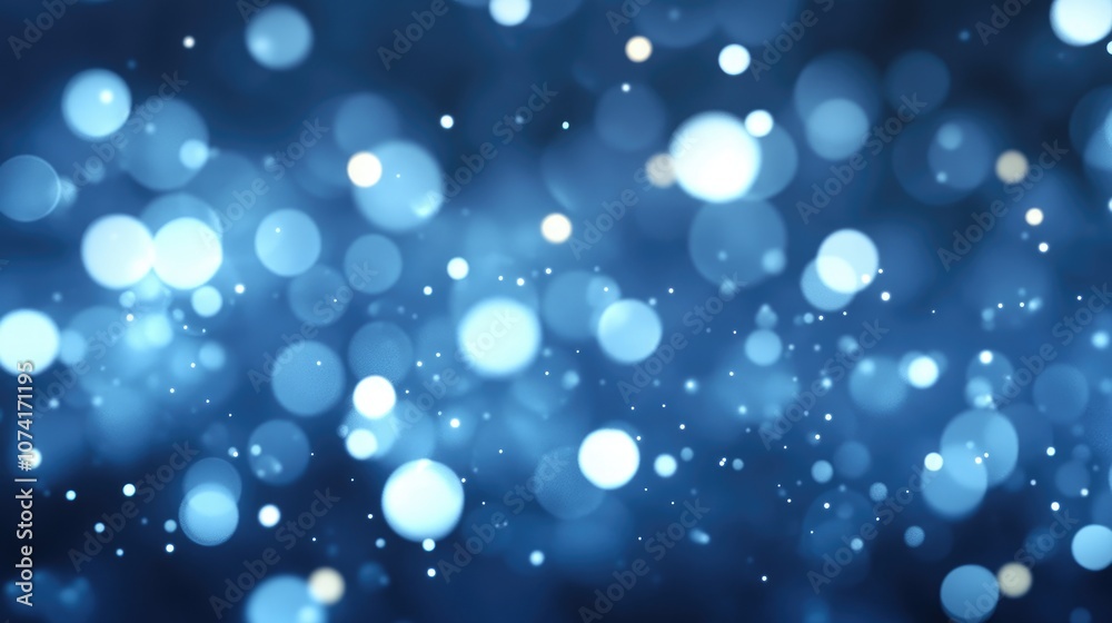 Aufkleber Abstract light bokeh background in deep blue color created with 3D cartoon rendering