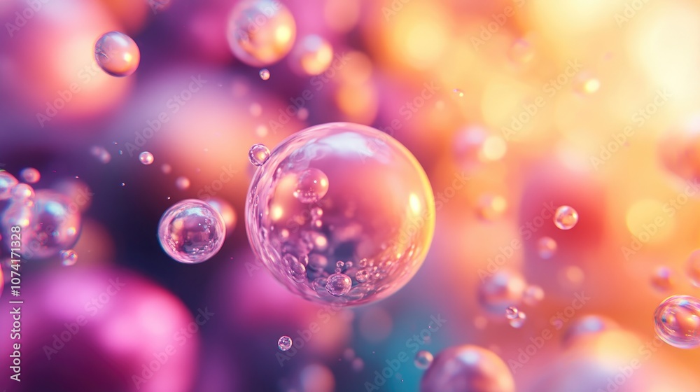 Aufkleber Abstract texture with light bokeh background in 3D cartoon rendering
