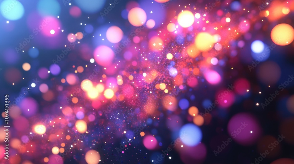 Aufkleber Abstract background featuring lights in space created through 3D cartoon rendering computer generated backdrop
