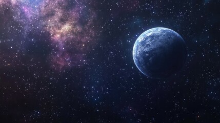 Watercolor space background in 3D cartoon rendering