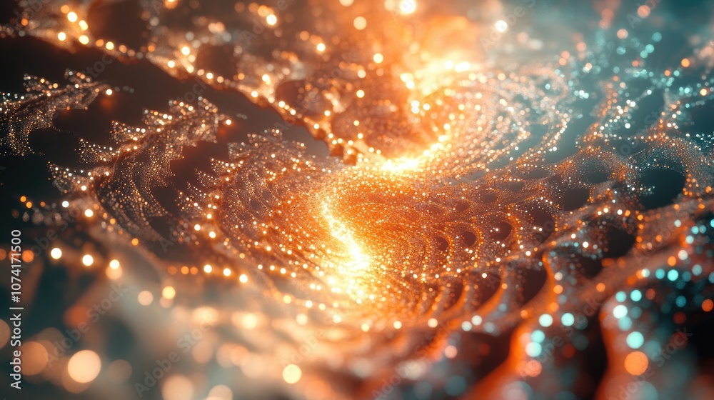 Aufkleber fractal light background in 3d cartoon rendering