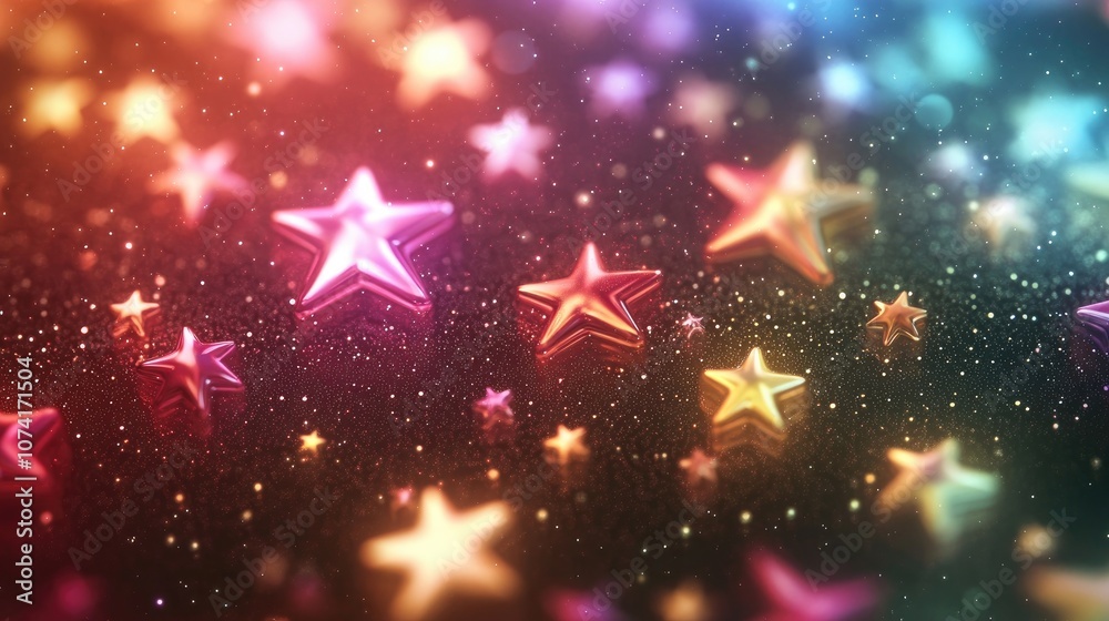Leinwandbilder high definition star field background featuring a 3d cartoon rendering colorful starry night sky and