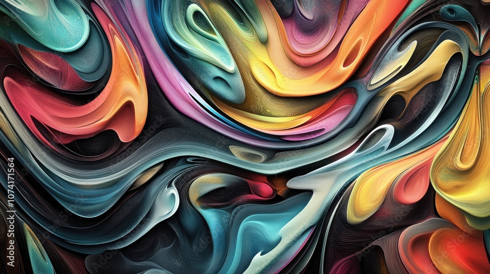 Poster colorful abstract background featuring a 3d cartoon rendering this graphic modern art piece showcase