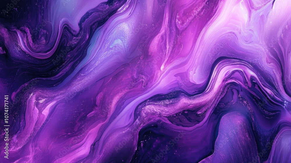 Poster Abstract graphic watercolor background with a 3D cartoon rendering Trendy template for design production featuring a stylish fractal fashion art and cosmic artwork Artistic purple pattern presente