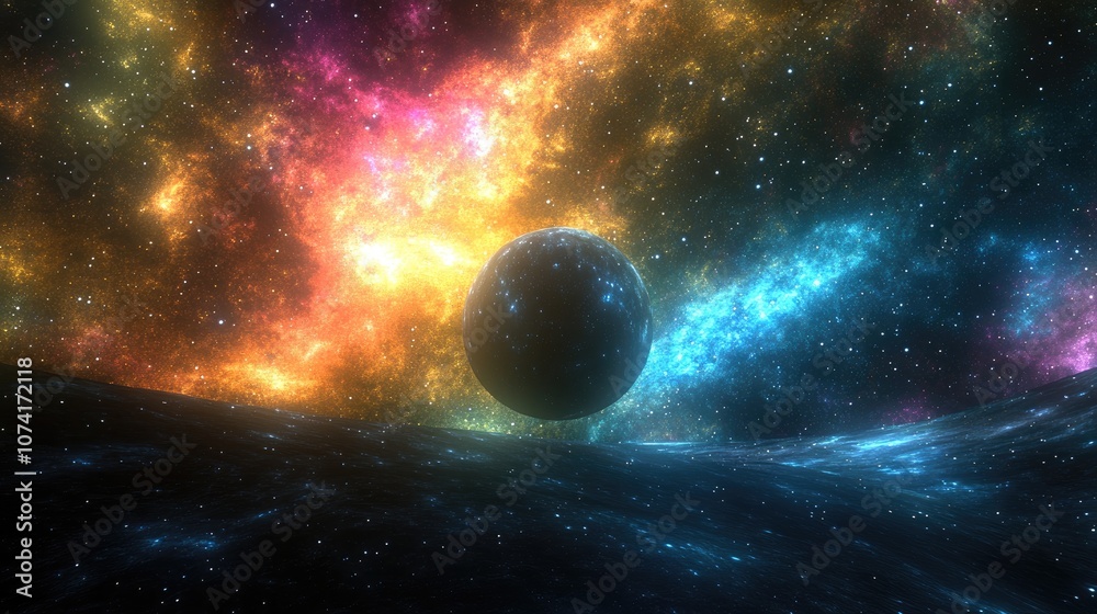 Fototapete abstraction space background featuring mystical light in a 3d cartoon rendering for design