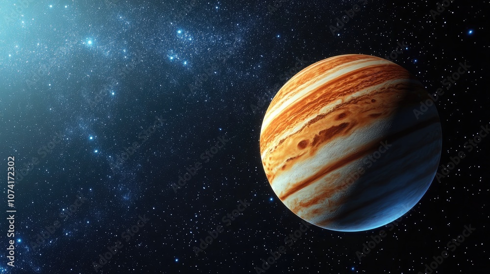 Poster Extrasolar planet in 3D cartoon rendering