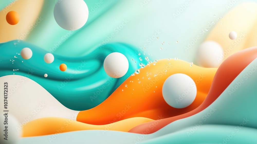 Poster Colorful background template with gentle classic texture for graphic design works featuring a 3D cartoon rendering and ample copy space