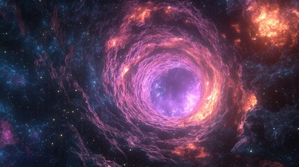 Fototapeta premium 3D cartoon depiction of a time warp journeying through dark unknown space 3D generated background