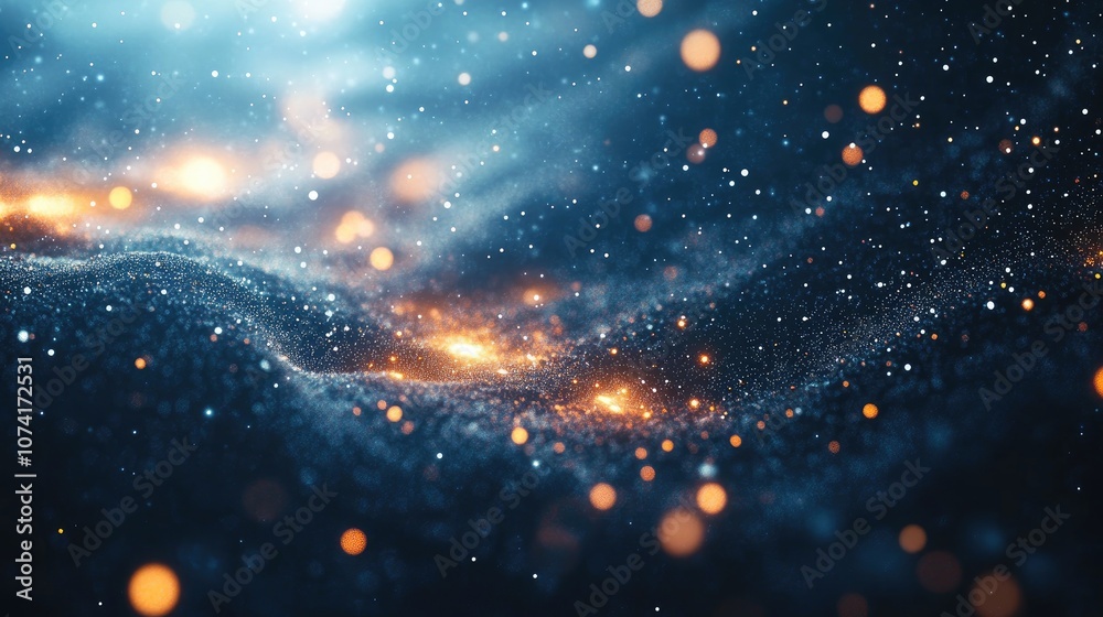 Poster Endless universe with stars and galaxies in outer space depicted in a 3D cartoon rendering Cosmos art