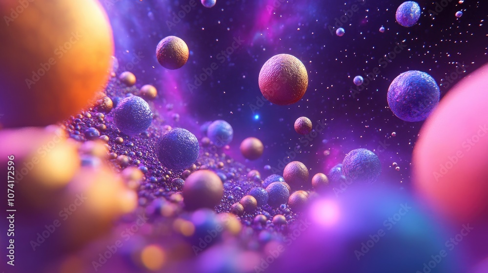 Poster unique universe depicted in 3d cartoon rendering