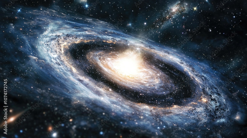Aufkleber 3d cartoon depiction of a nebula and gas congestion in a star field within space