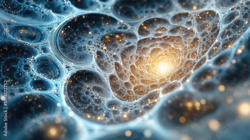 Aufkleber abstract fractal illustration resembling galaxies in a 3d cartoon rendering