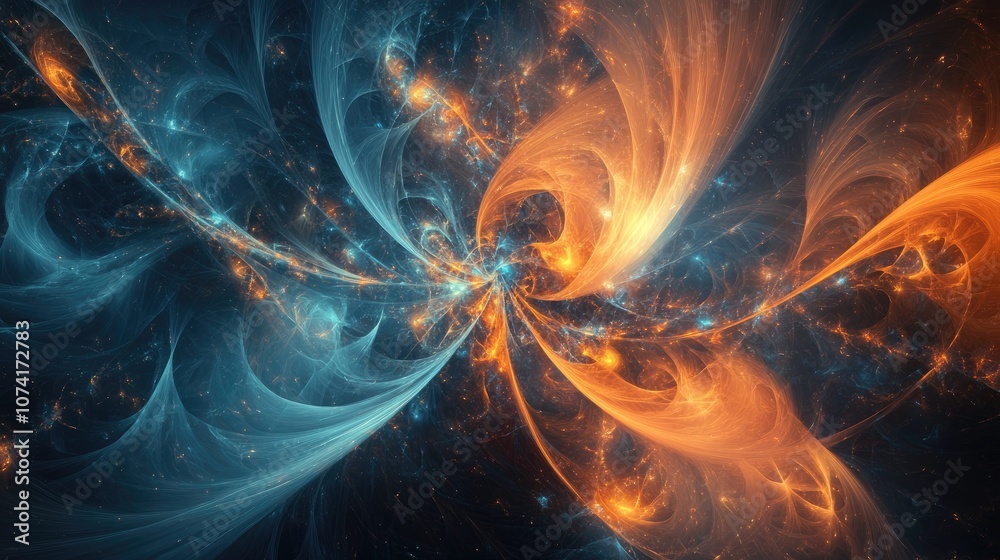Aufkleber 3D cartoon representation of abstract fractal forms illustrating themes of nuclear physics and graphic design within the Elementary Particles series
