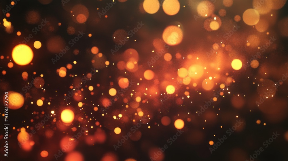 Aufkleber Abstract light bokeh background with 3D cartoon rendering of defocused light dots
