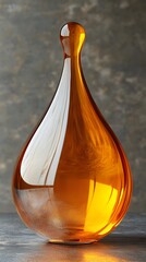 Elegant Amber Glass Teardrop Decor Piece