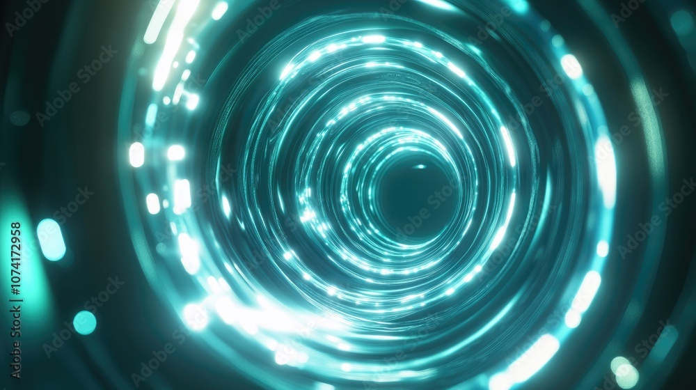 Poster abstract ring background featuring a luminous swirling backdrop in a 3d cartoon rendering a glowing 