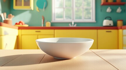 Fototapeta premium 3D cartoon depiction of an empty bowl