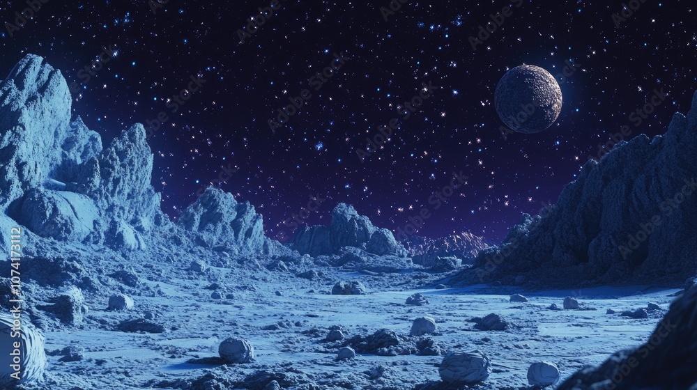 Poster rendered in 3d a cartoon depiction of a background image showcasing a dull blue sky processed with s