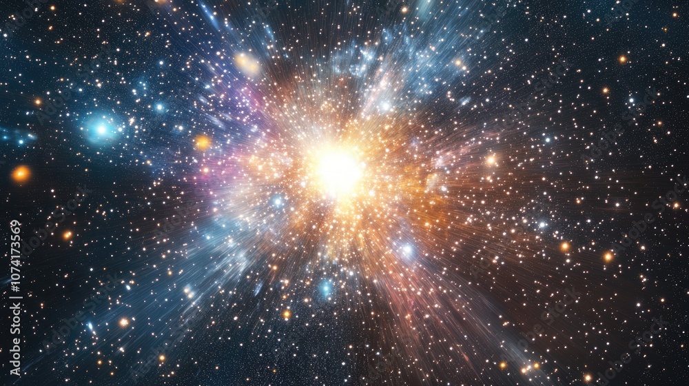 Poster High definition star field background featuring a 3D cartoon rendering of deep space Colorful starry night sky outer space background texture