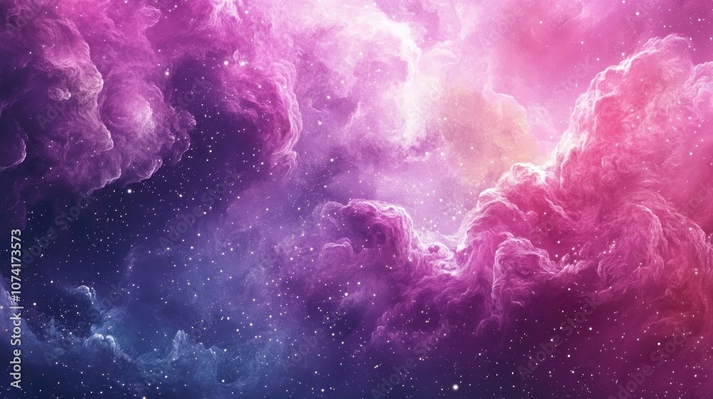 Aufkleber colorful abstract space background created with 3d cartoon rendering on watercolor paper hand painte