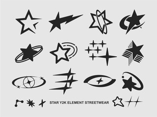 star y2k element, for streetwear
