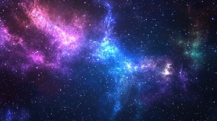 Obraz premium High definition star field background featuring a 3D cartoon rendering Colorful starry night sky and starry outer space texture