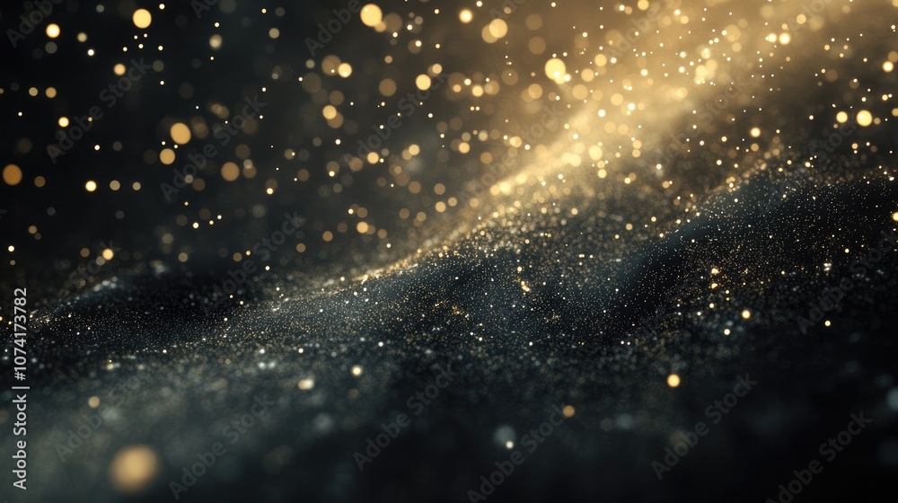 Poster Night sky with numerous shining stars in a 3D cartoon rendering creating a natural abstract astro background