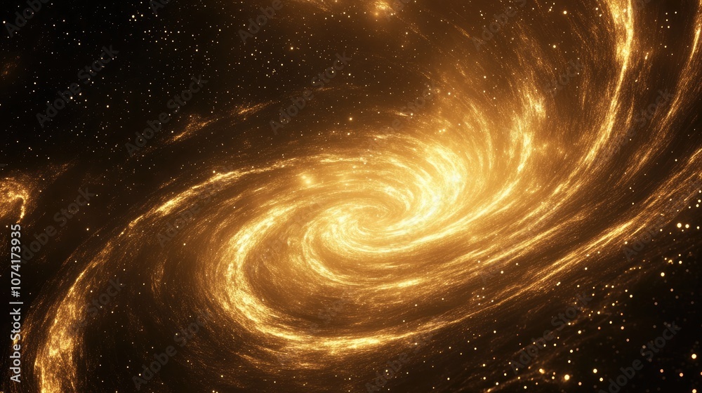 Poster Swirling nebula and stars in space depicted in a 3D cartoon rendering Abstract fractal art background