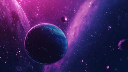 Outer space in 3D cartoon rendering Science fiction cosmos