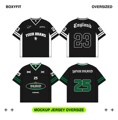 Mockup Jersey Oversized Boxyfit, streetwear vector