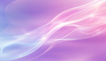 Fototapeta premium Abstract pink and blue glowing waves with sparkling particles.