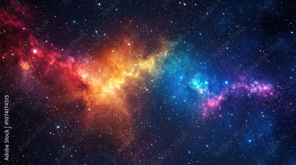 Poster high definition star field background featuring a colorful starry night sky depicted in a 3d cartoon