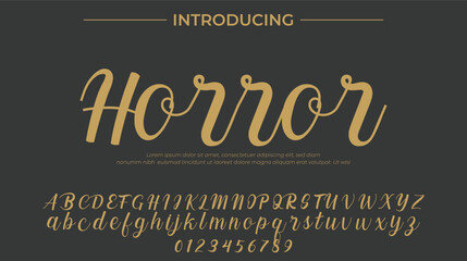 Obraz premium Horror Font Stylish brush painted an uppercase vector letters, alphabet, typeface