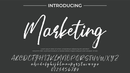 Marketing Font Stylish brush painted an uppercase vector letters, alphabet, typeface