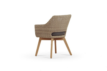 Wooden chair with wicker stand plus padded foam