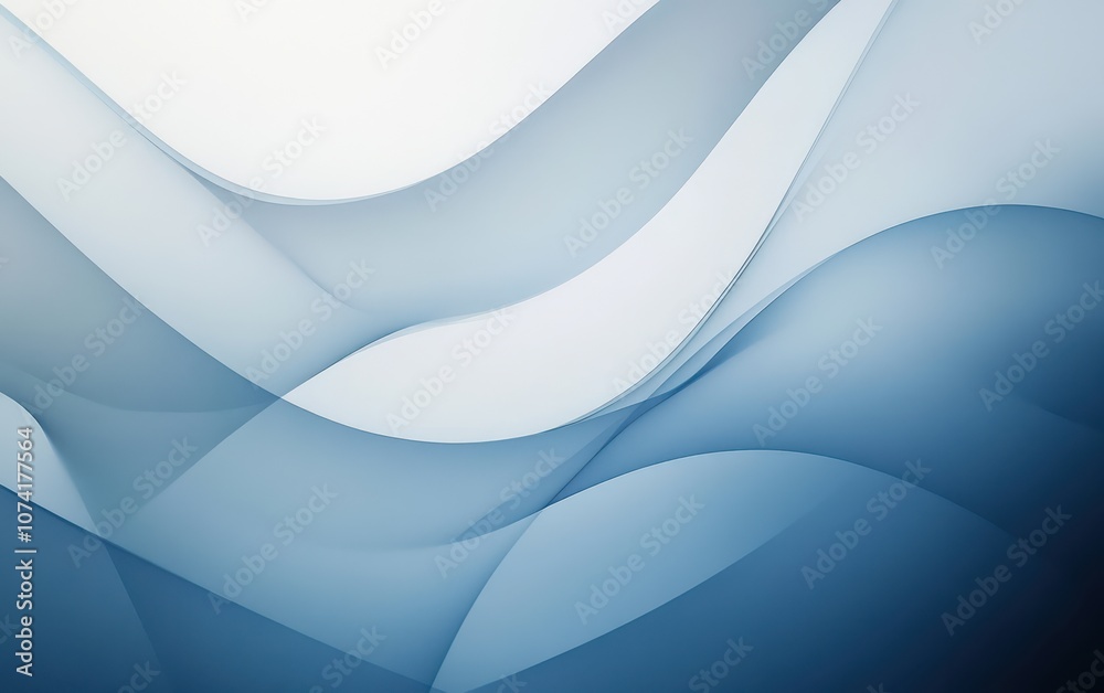 Poster subtle abstract design with overlapping waves in soft blue tones for background or wallpaper use in 