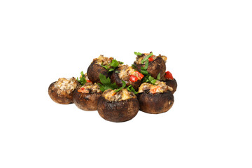 PNG stuffed mushrooms isolated on white background.