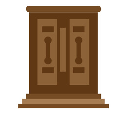 Illustration of a Wooden Wardrobe Cabinet