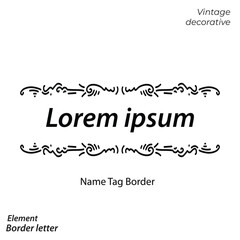 tag name border, aesthetic, vintage and vector border design elements